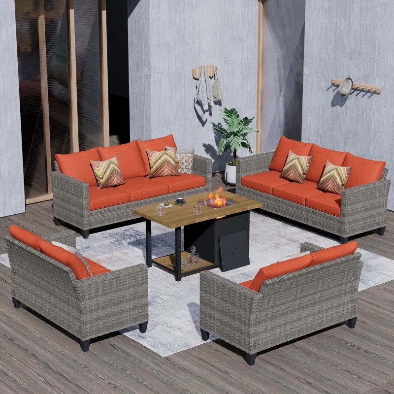 Bruinekool 10 - Person Outdoor Seating Group with Cushions