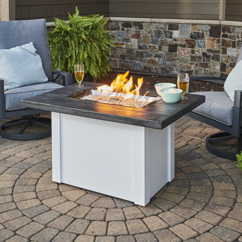 Stone Grey Havenwood Rectangular Gas Fire Pit Table