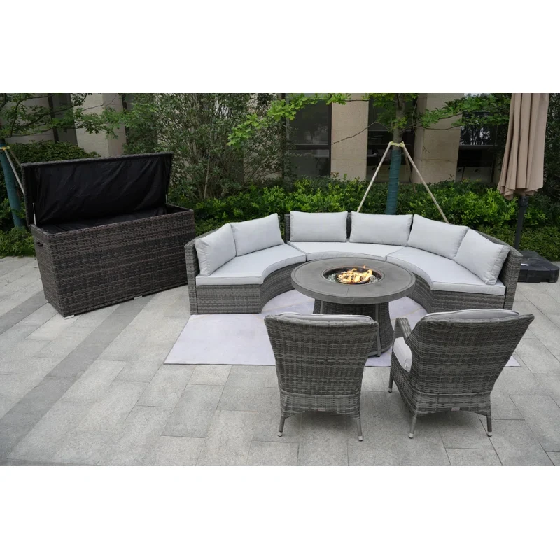 Areefa 8 - Person Outdoor Seating Group with Cushions