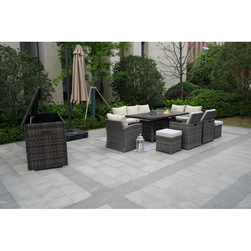 Aliaksey 10 - Person Outdoor Seating Group with Cushions