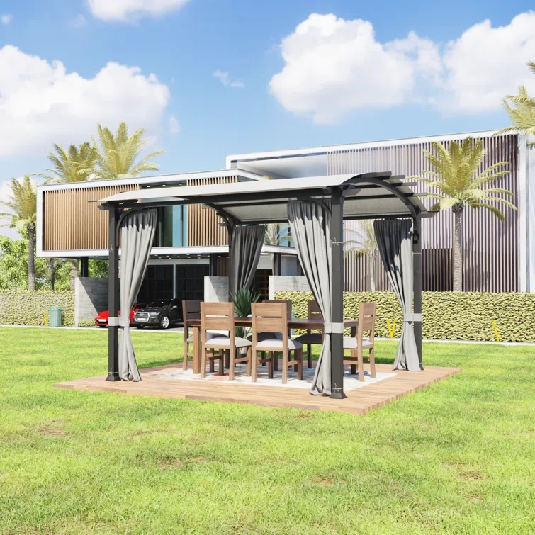 11 Ft. W x 11 Ft. D Metal Pergola With Canopy