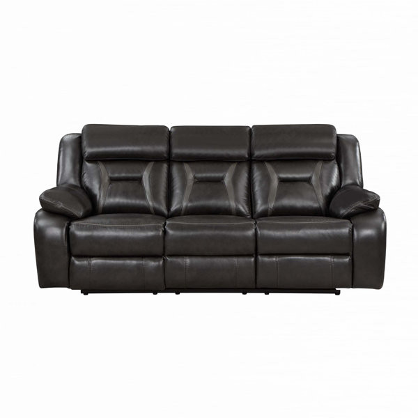 Faux Leather Reclining Sofa