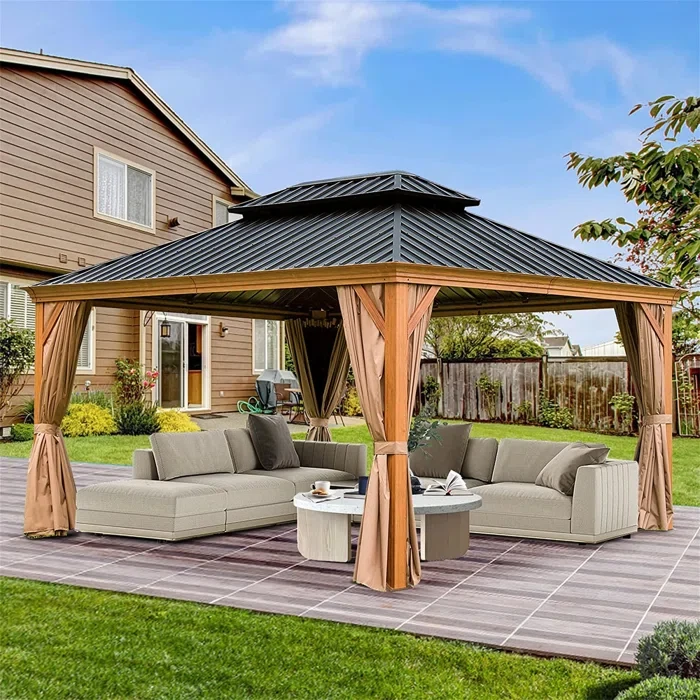 Lucio 14 Ft. W x 12 Ft. D Aluminum Patio Gazebo