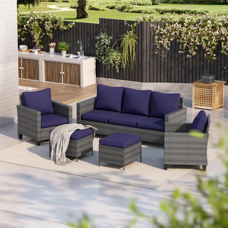 Astling 5 - Person Outdoor Seating Group with Cushions