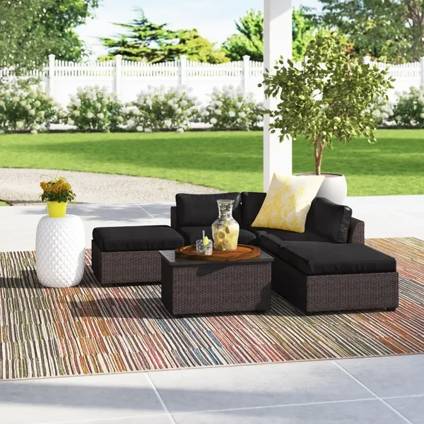 Anishia 4 - Person Outdoor Seating Group with Cushions