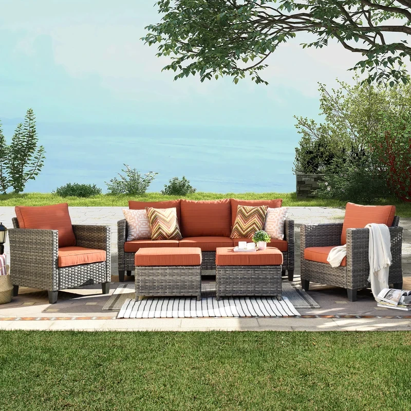 Dzion 5 - Person Outdoor Seating Group with Cushions