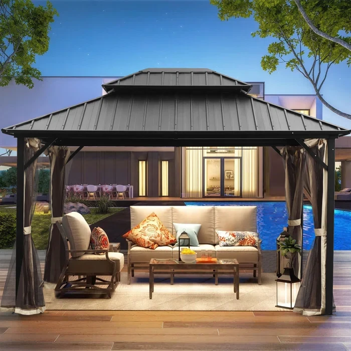 12 Ft. W x 10 Ft. D Aluminum Patio Gazebo