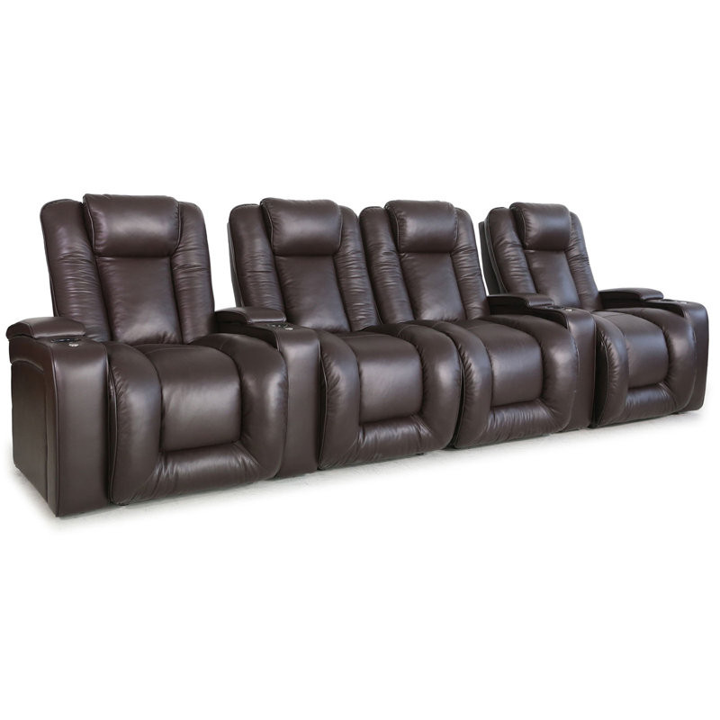 Mearle Upholstered Home Theater Seating with Cup Holder