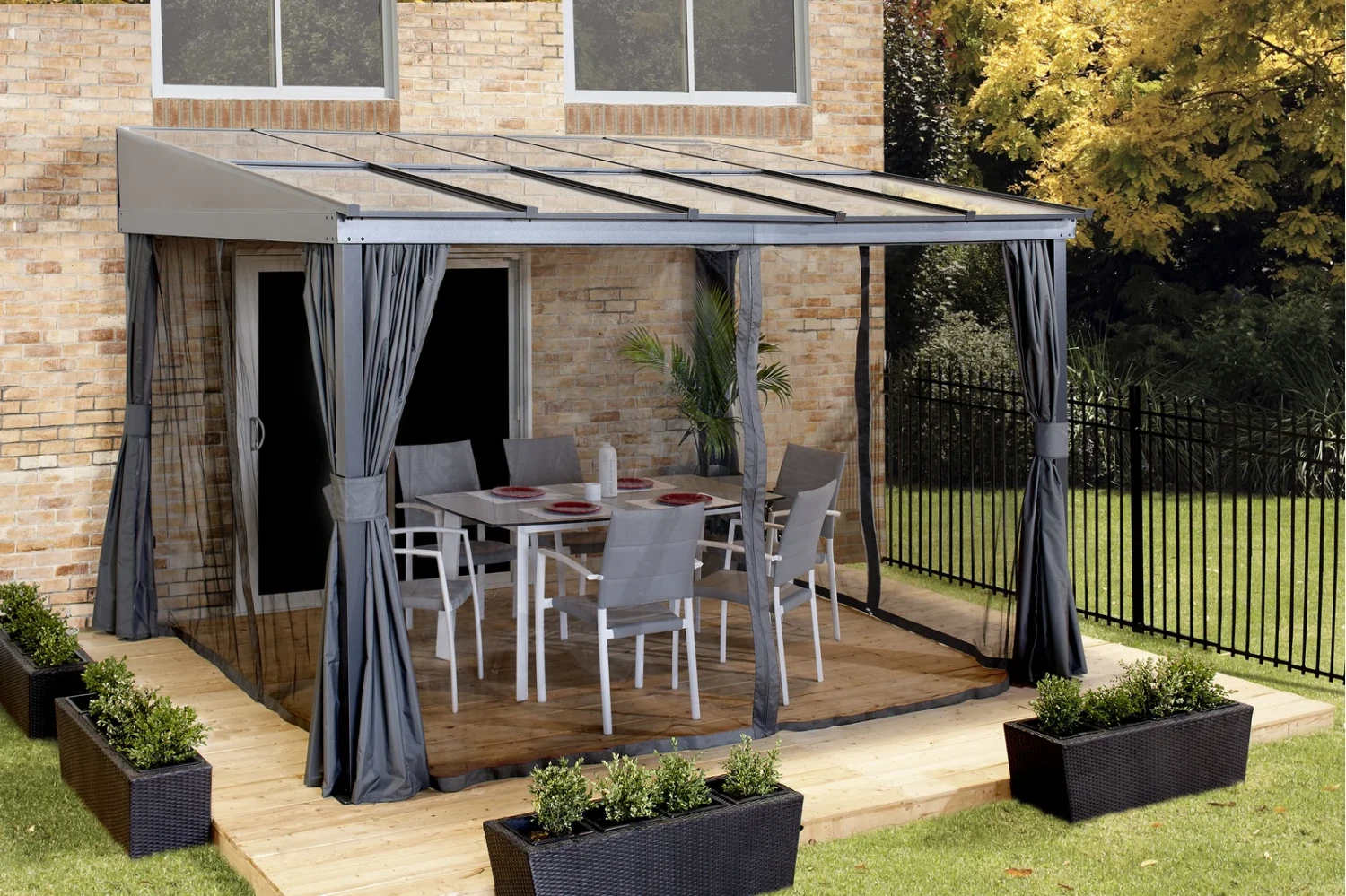 Pompano Aluminum Patio Gazebo 12 Ft. W x 10 Ft. D