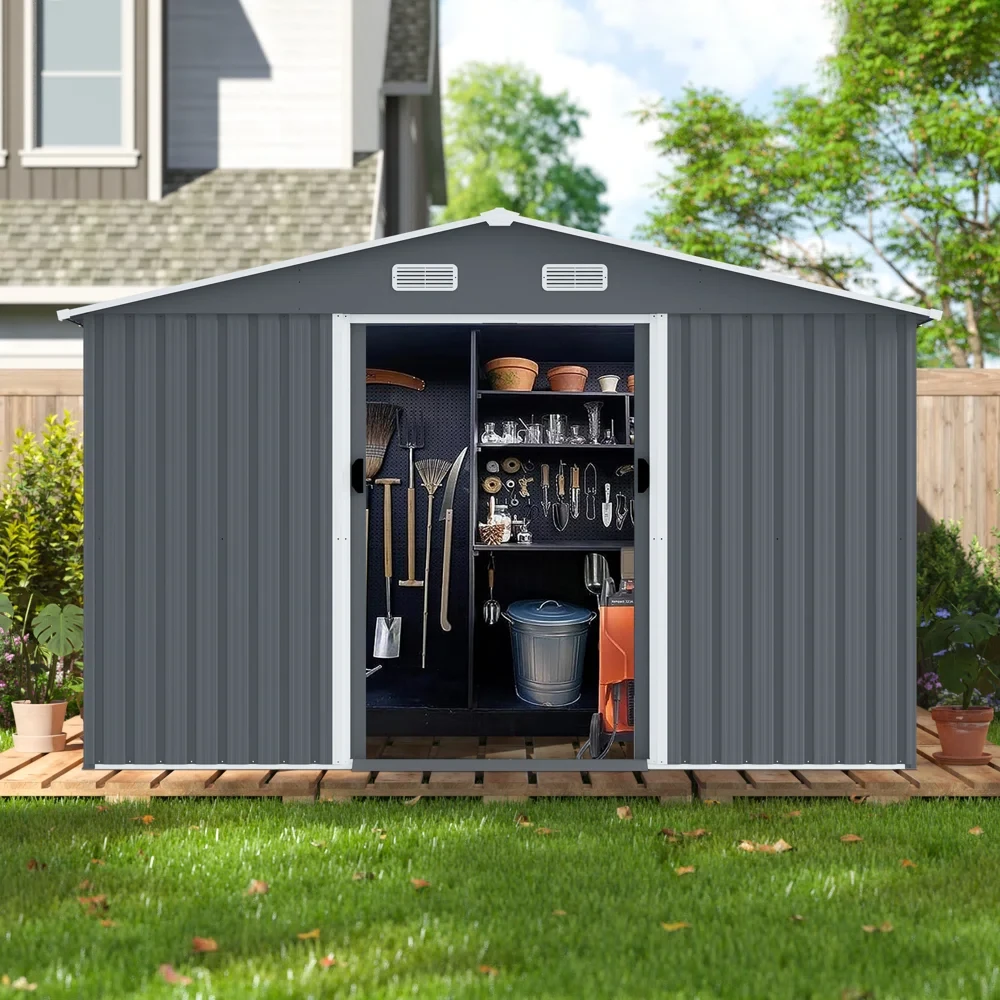 10 ft. W x 8 ft. D Metal Storage Shed