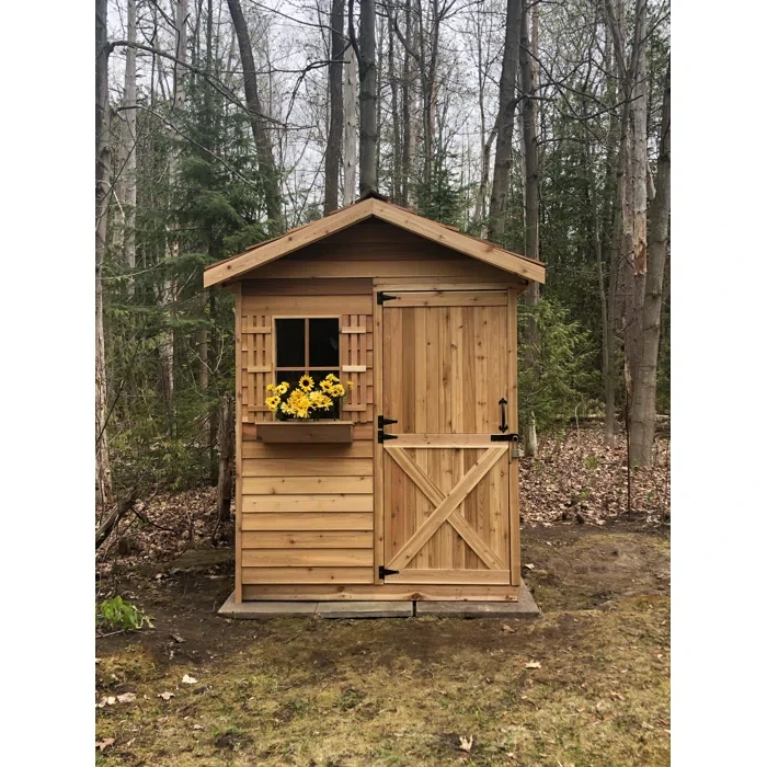 99" H x 72" W x 144" D Gardener Western Red Cedar Wood Traditional Storage Shed