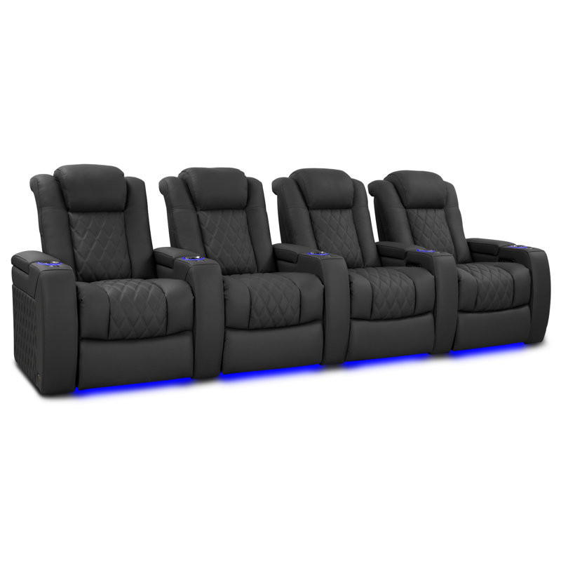 Leather Home Theater Seating with Cup Holder