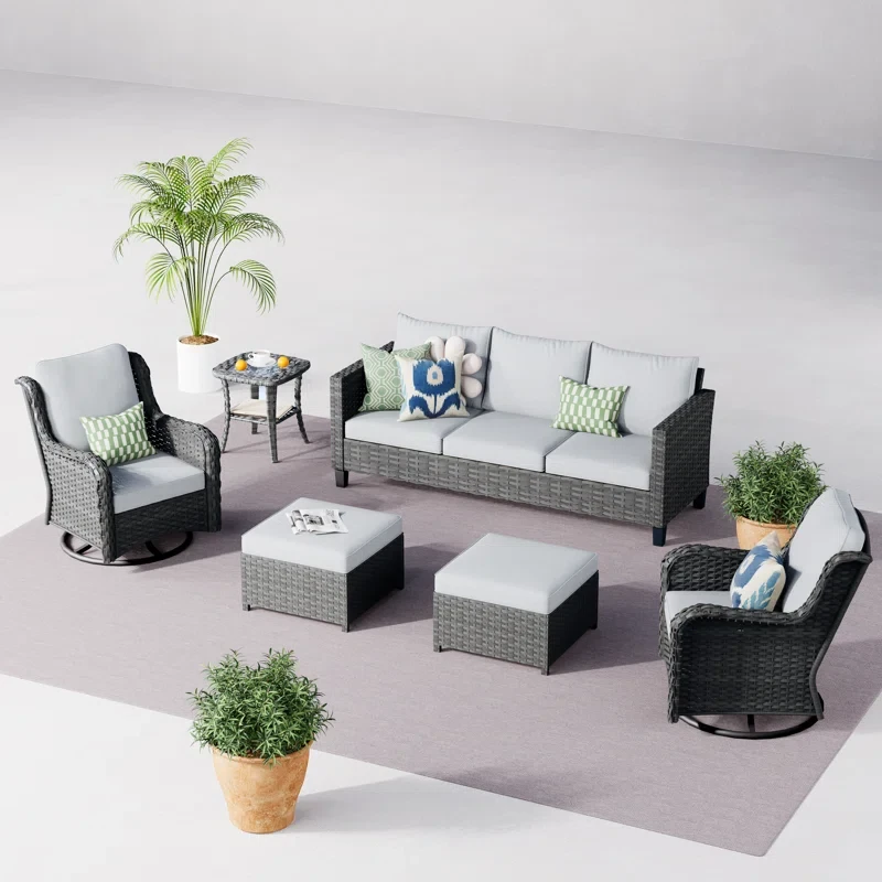 Lealand 5 - Person Outdoor Seating Group with Cushions