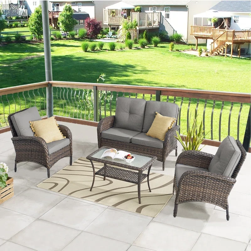 4 - Person Outdoor Seating Group with Cushions