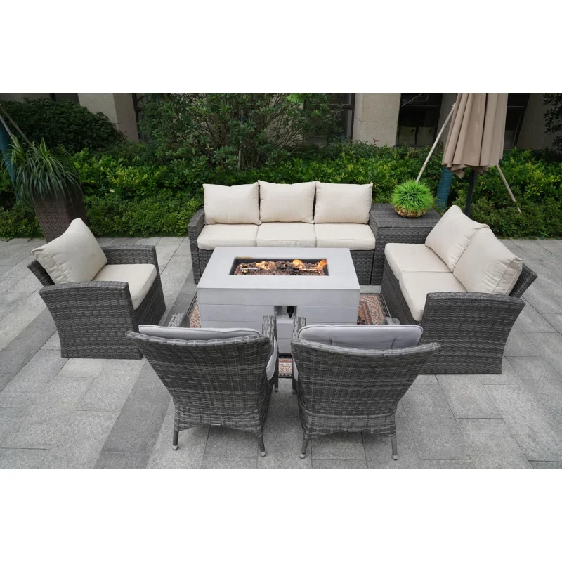 Algird 8 - Person Outdoor Seating Group with Cushions