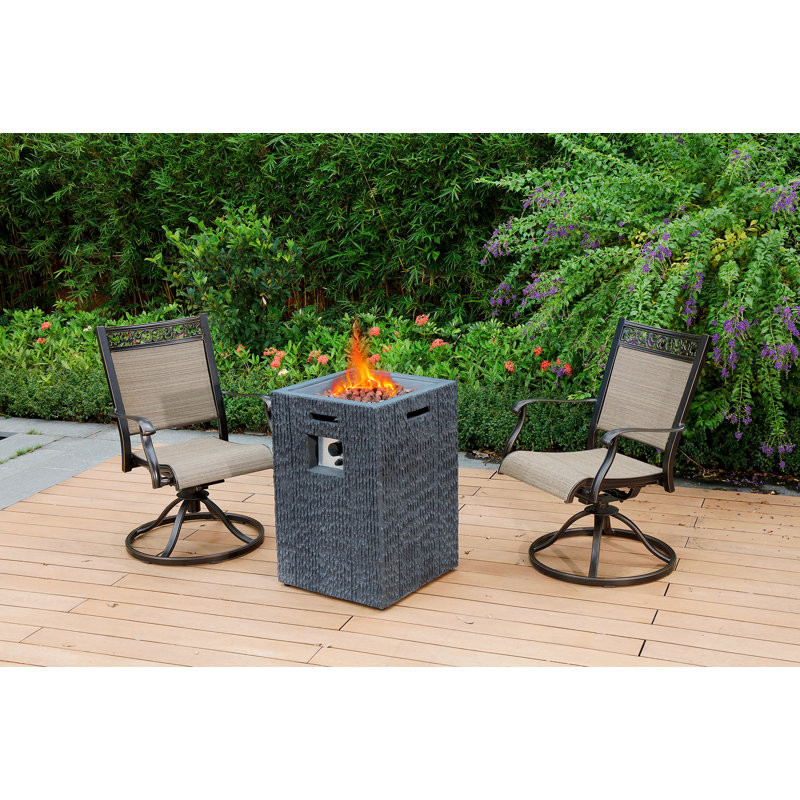 Kentoria 29.13'' H x 19.69'' W Aluminum Propane Outdoor Fire Pit Table