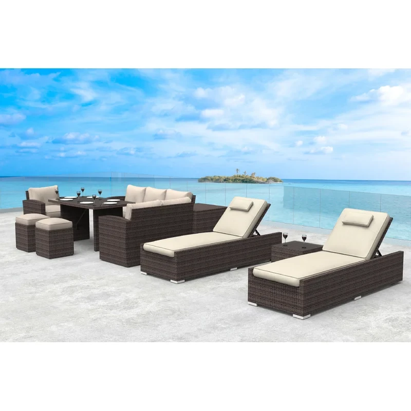 Mcgahan Wicker/Rattan 10 - Person Seating Group With Cushions