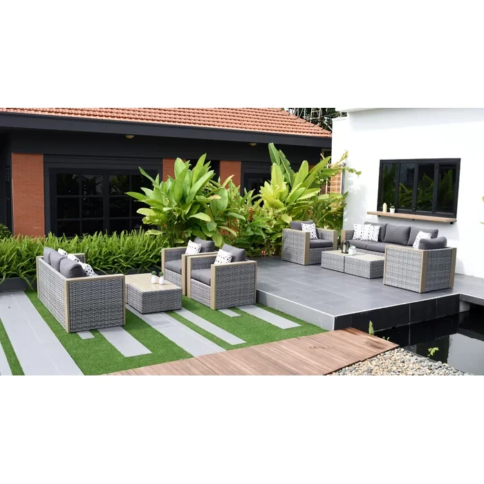 Alyisa 10 - Person Outdoor Seating Group with Cushions