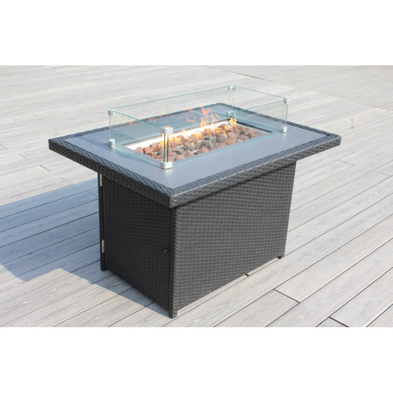 Anastaisha 30'' H x 42'' W Propane Outdoor Fire Pit Table