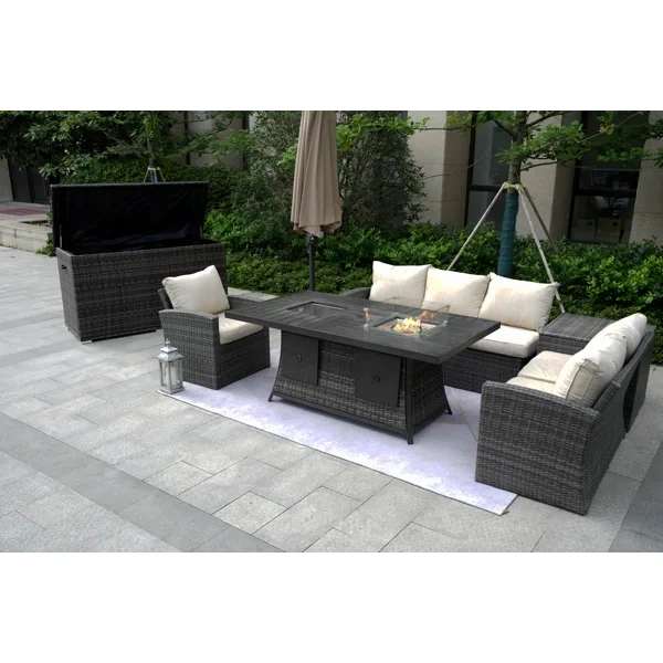 Aliaksey 6 - Person Outdoor Seating Group with Cushions