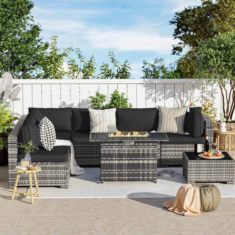 Cawanna 6 - Person Outdoor Seating Group with Cushions