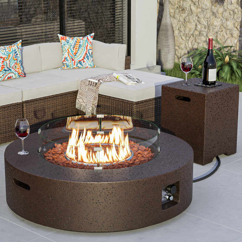 Kinzie Concrete Propane Fire Pit Table