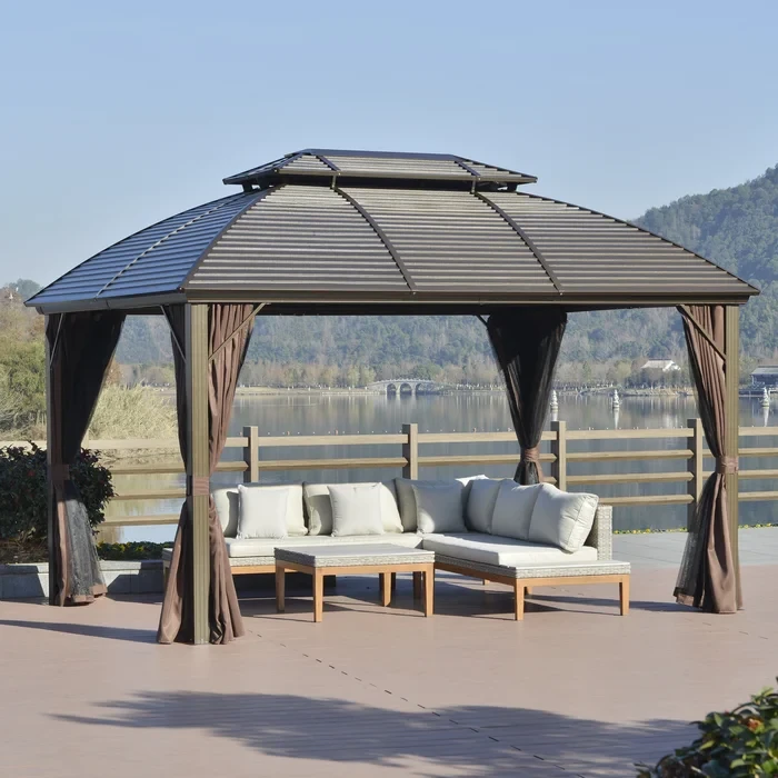 Heavy-Duty 12 Ft. W x 10 Ft. D Aluminum Patio Gazebo