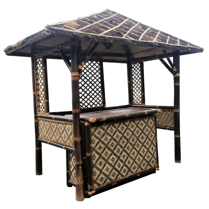 Solid Wood Patio Gazebo  7 Ft. W x 4 Ft. D