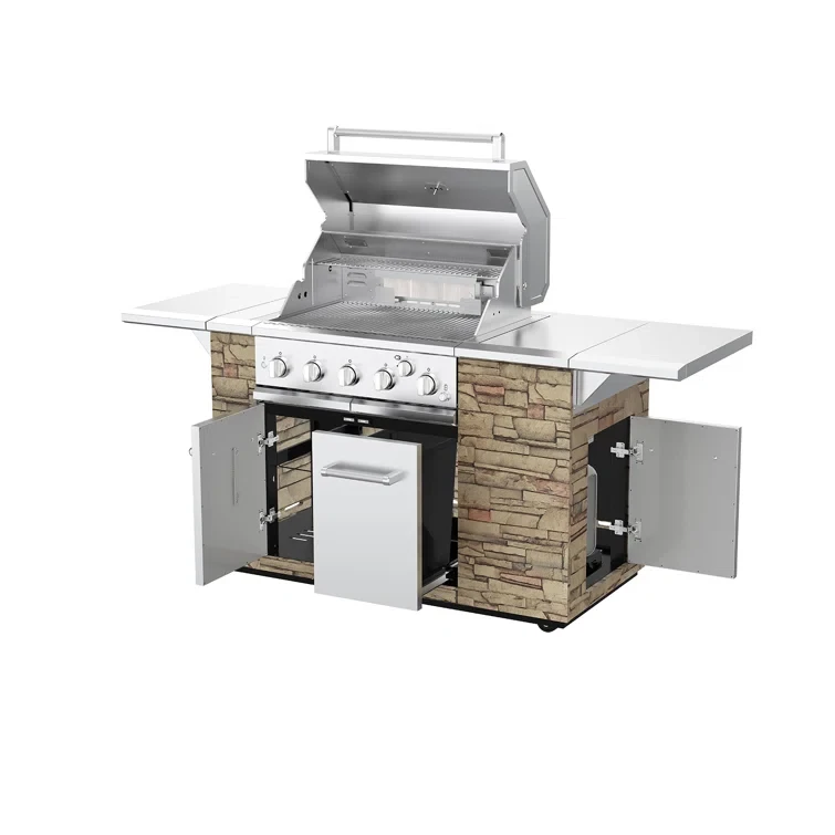 Spire 80.91'' BBQ Grill Island with 5 - Burner Grill