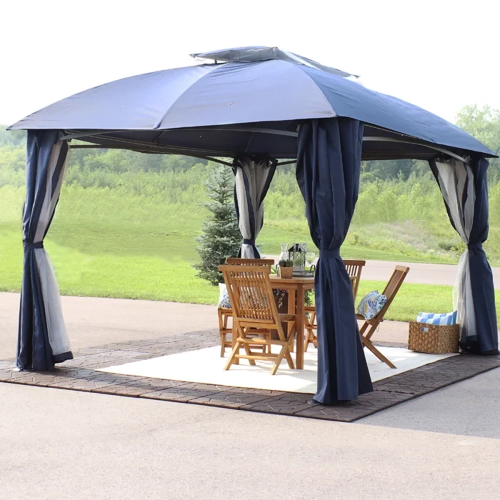 Maximilian 13 Ft. W x 10 Ft. D Steel Patio Gazebo  106.5" H x 156" W x 120" D