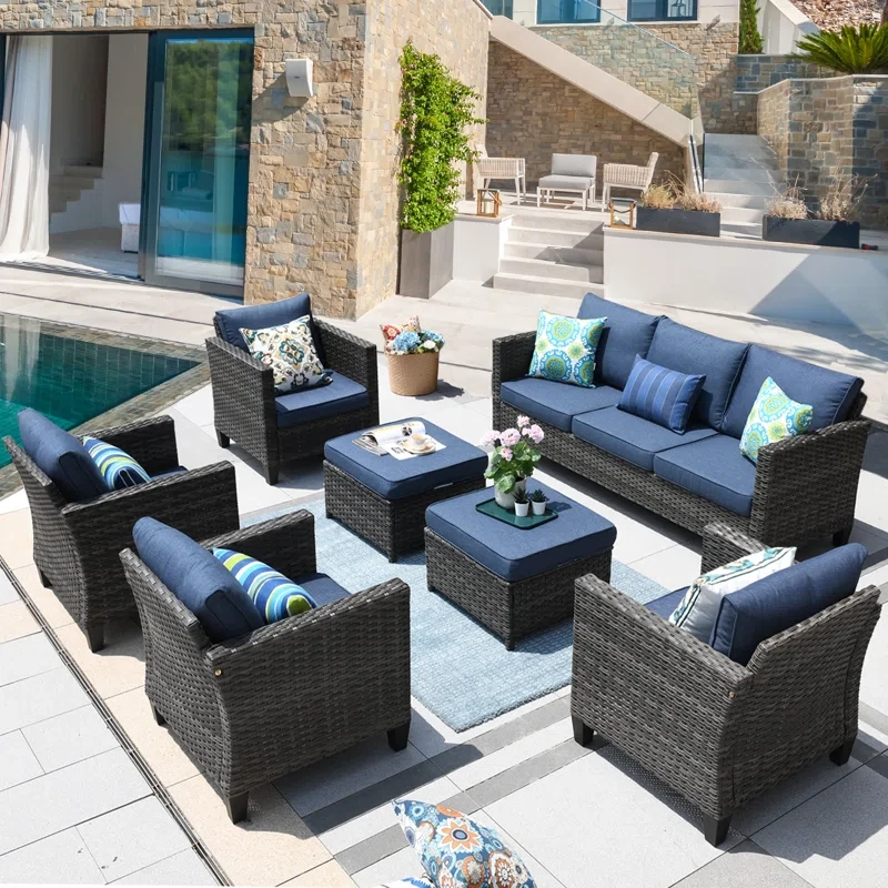 Allcot 7 - Person Outdoor Seating Group with Cushions