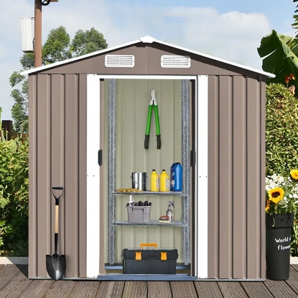 6 ft. W x 4 ft. D Stainless Steel Horizontal Garage Shed