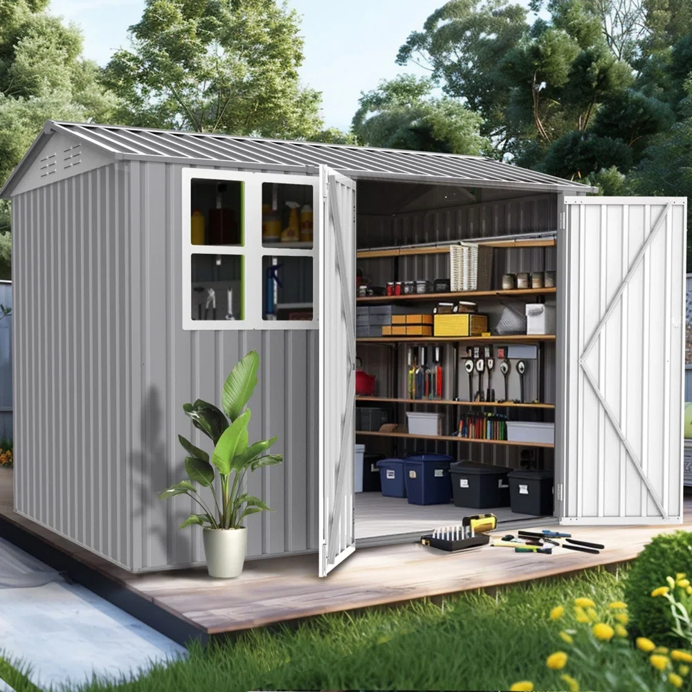 9 ft. W x 6 ft. D Metal Storage Shed