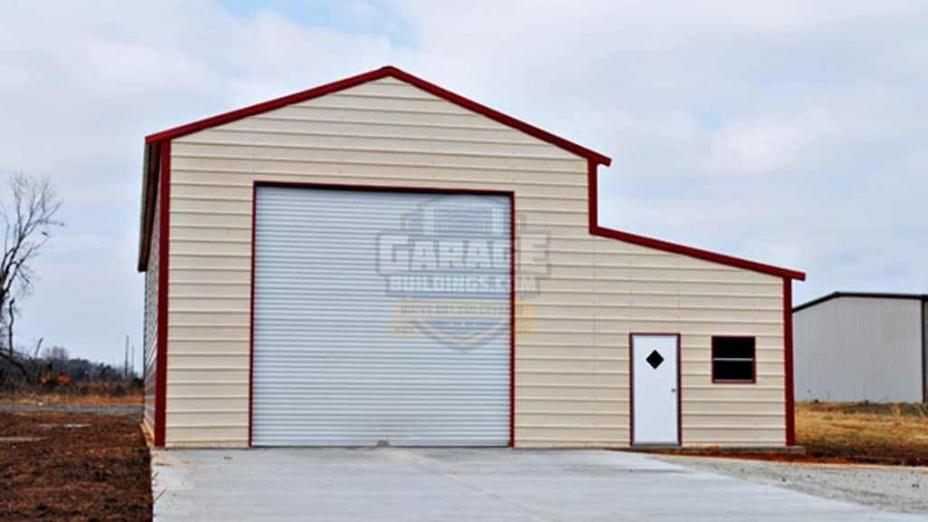 Metal Garage 24'x41' Garage With Closed Lean To