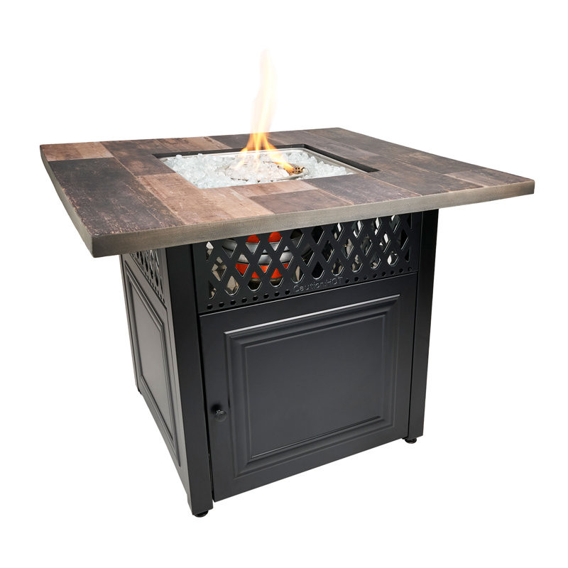 Endless Summer Piper 38" Square UV Printed LP Dualheat Gas Fire Pit Table