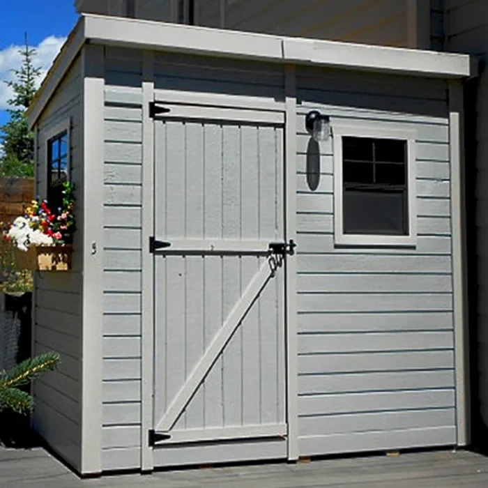 8 ft. W x 4 ft. D Single Door Cedar Wood Storage Shed with Metal Roof