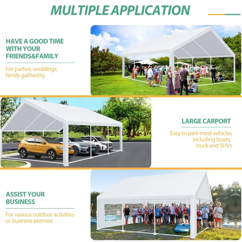 20'x20'Outdoor Wedding Party Tent Camping Shelter Heavy Duty Canopy with Removable Sidewalls