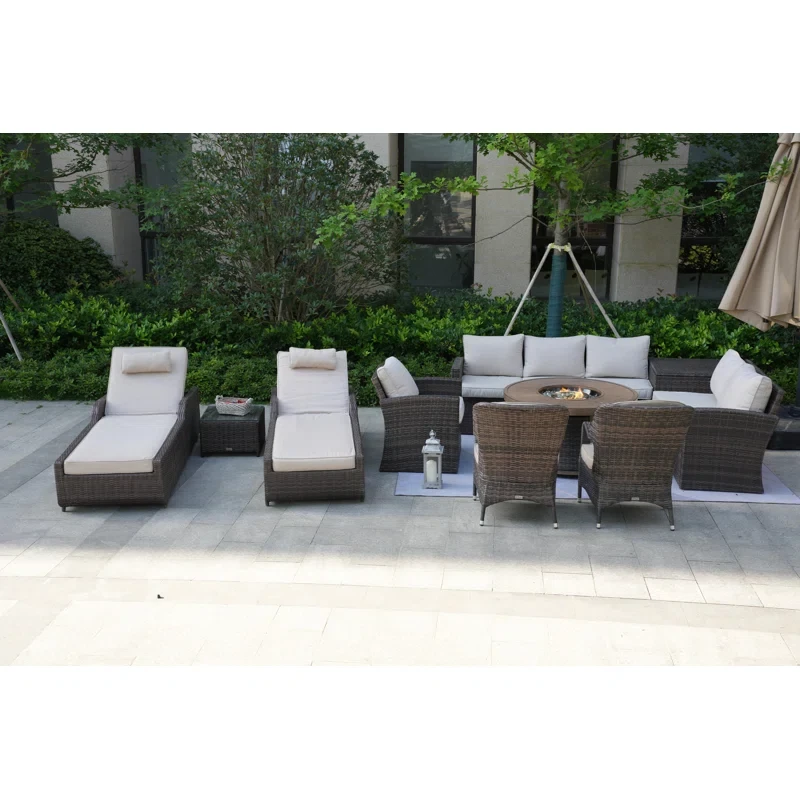 Areefa 10 - Person Outdoor Seating Group with Cushions