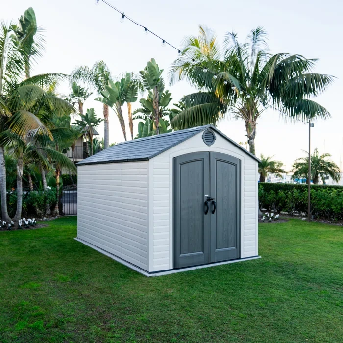 8 Ft. x 12.5 Ft. High-Density Polyethylene Outdoor Storage Shed with Steel-Reinforced Construction