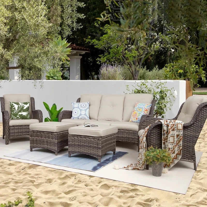 Anahat 7 - Person Outdoor Seating Group with Cushions