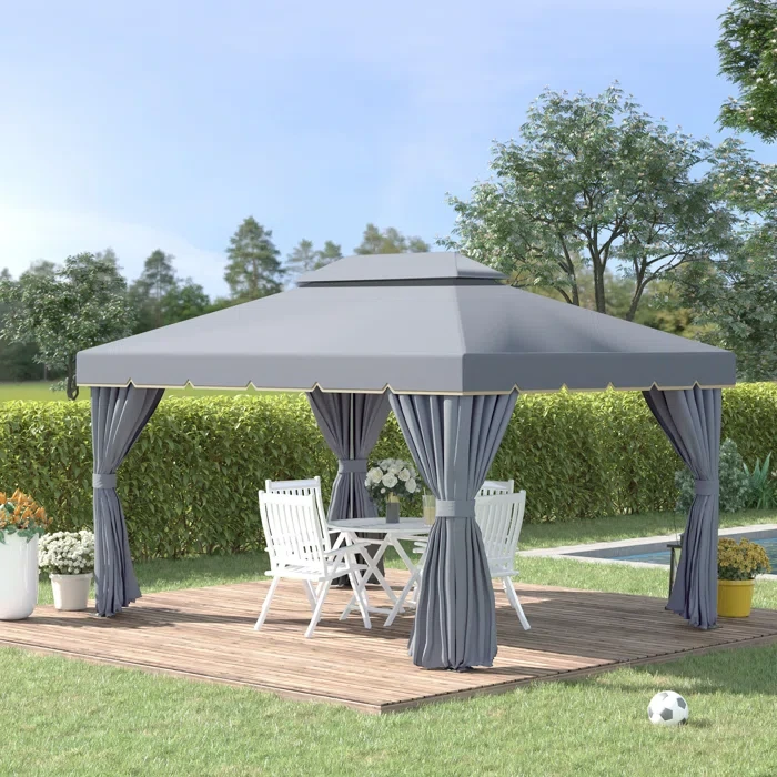 13 Ft. W x 10 Ft. D Metal Patio Gazebo