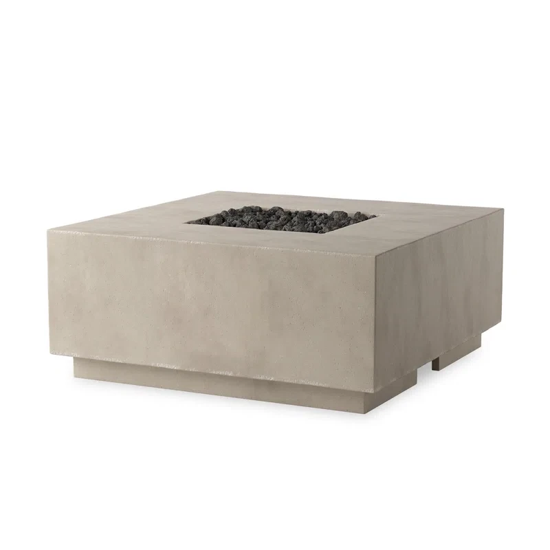 Ella 18" H x 42" W Concrete Propane Outdoor Fire Pit Table