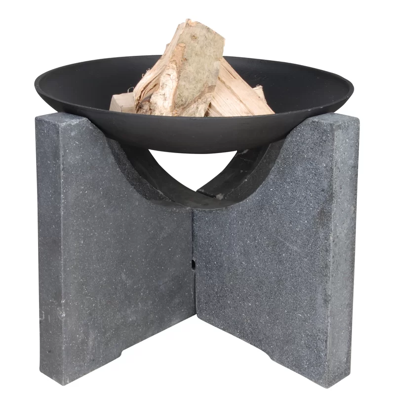 Cast Iron and Stone Wood Burning Fire Pit