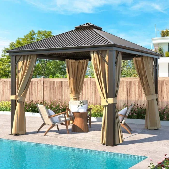 10 Ft. W x 10 Ft. D Aluminum Patio Gazebo