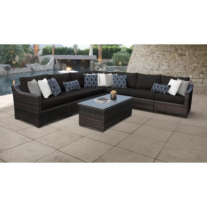 Aelwen 7 - Person Outdoor Seating Group with Cushions