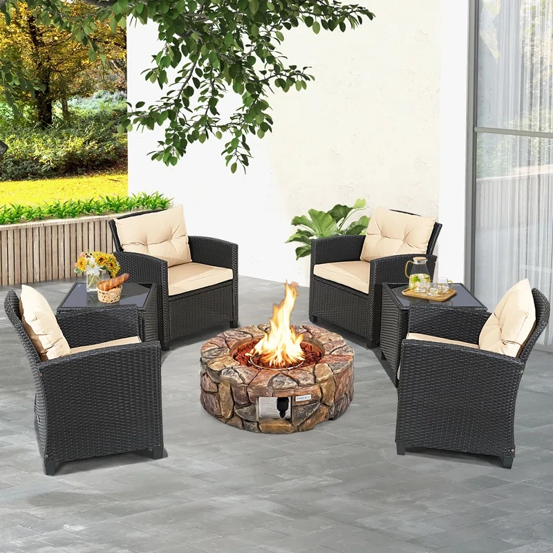 Aneri 4 - Person Outdoor Seating Group with Cushions