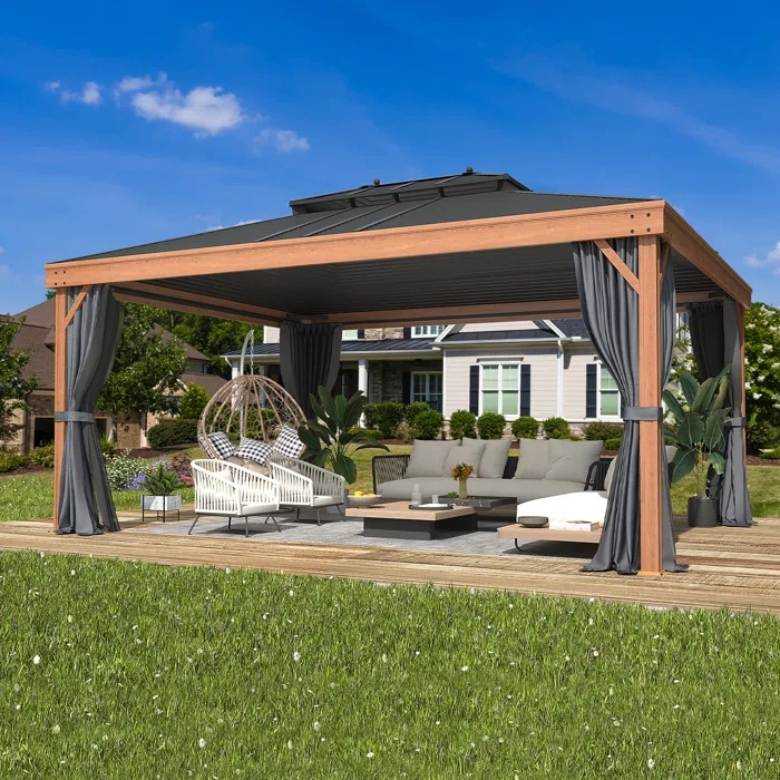 16 Ft. W x 12 Ft. D Aluminum Patio Gazebo