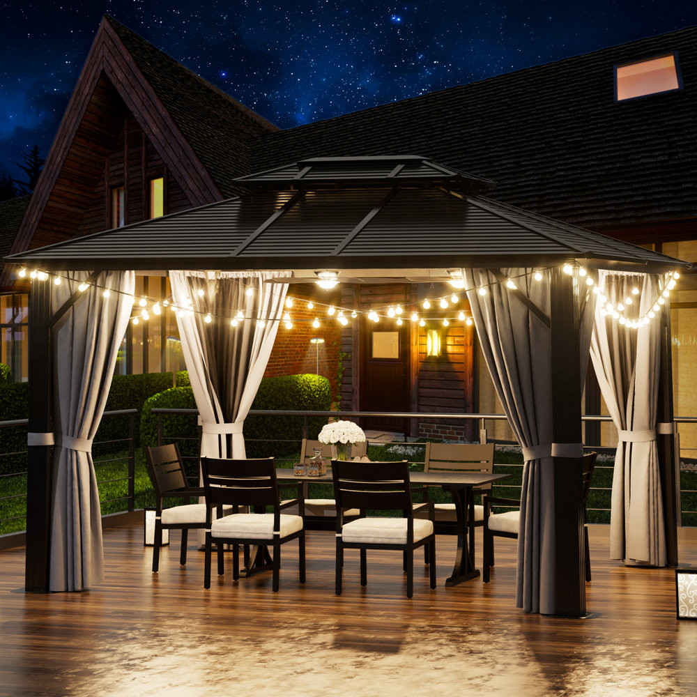 Sonegra 12 Ft. W x 10 Ft. D Metal Patio Gazebo