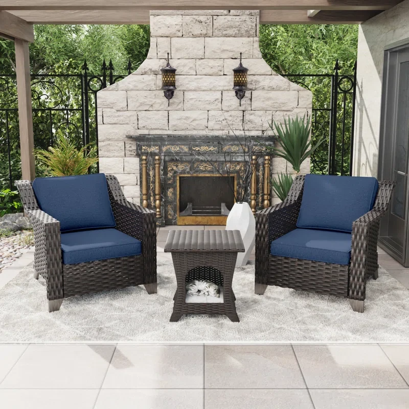 Jaymae 2 - Person Outdoor Seating Group with Cushions