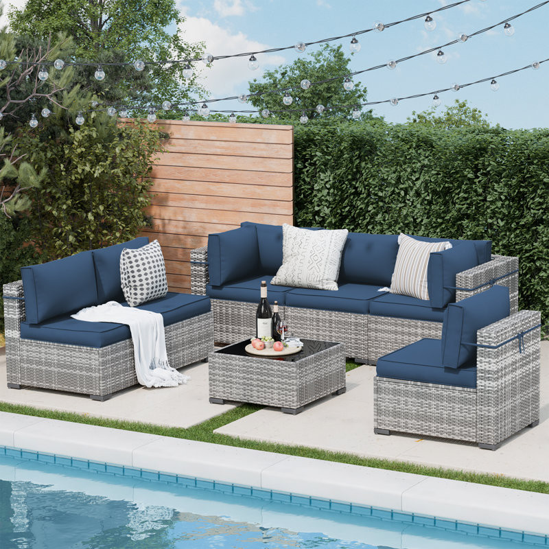 Cawanna 6 - Person Outdoor Seating Group with Cushions